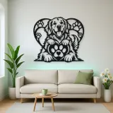 Dog Paw Heart Metal Wall Art | Pet Lover Silhouette Decor