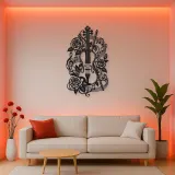 Violin and Roses Metal Wall Art | Music Room Wall Decor
