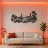 Coastal Village Line Metal Wall Art | Coastal and Nautical Wall Decor