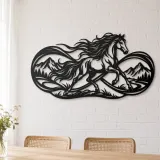 Infinite Horse Line Metal Wall Art | Equestrian Wall Decor - lifestyle view 4