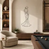 Flowing Skirt Profile Metal Wall Art | Fashion Figure Wall Decor - lifestyle view 2