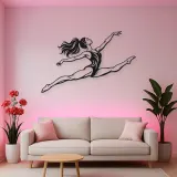 Gymnastics Split Leap Metal Wall Art | Movement Silhouette Decor