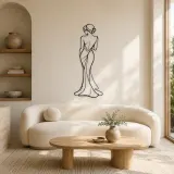 Insegna in Metallo con Contorno Elegante della Schiena | Decorazione per Figura Femminile