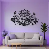 Lotus Bloom Balance Metal Wall Art | Botanical Metal Wall Decor