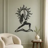 Sun Salutation Metal Wall Art | Movement Silhouette Decor - lifestyle view 2