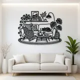 Cozy Sofa Line Metal Wall Art | Cozy Home Metal Decor