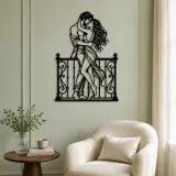 Balcony Embrace Metal Wall Art | Romantic Couple Decor - lifestyle view 2