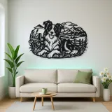 Border Collie Field Metal Wall Art | Pet Lover Silhouette Decor