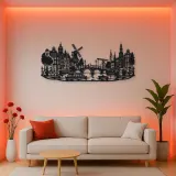 Amsterdam Canal Line Metal Wall Art | Travel and City Wall Decor
