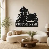 Décoration murale en métal personnalisée Mariage de Motards