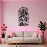 Rainy Day Kiss Metal Wall Art | Romantic Couple Decor