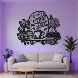 Coffee Cup Steam Flow Metal Wall Art | Cozy Home Metal Decor