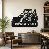 Personalized Backhoe Loader Front and Rear Bucket Metal Wall Art - lifestyle view 4