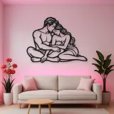 Quiet Night Cuddle Metal Wall Art | Romantic Couple Decor