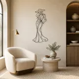 Elegant Hat Model Metal Wall Art | Fashion Figure Wall Decor - lifestyle view 5