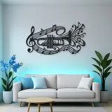 Trumpet Sound Ribbon Metal Wall Art | Music Room Wall Decor