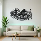 Piano Wave Keys Metal Wall Art | Music Room Wall Decor