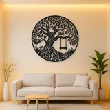 Tree with Swing Metal Wall Art | Botanical Metal Wall Decor