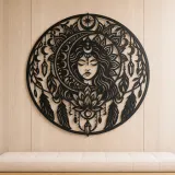Mandala Moon Metal Wall Art | Spiritual Boho Metal Decor - lifestyle view 5