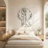 Newlywed Hug Metal Wall Art | Romantic Couple Decor - lifestyle view 2