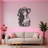 Faceless Fashion Muse Metal Wall Art | Minimalist Woman Line Art