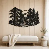 Redwood Canopy Metal Wall Art | Nature Silhouette Decor - lifestyle view 5