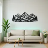 Three Peak Horizon Metal Wall Art | Nature Silhouette Decor