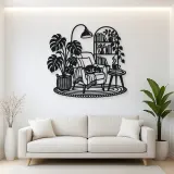 Books and Plant Metal Wall Art | Cozy Home Metal Decor