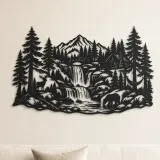 Cartel de metal Cascada del Bosque | Decoración de siluetas naturales