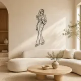 Insegna in Metallo Pose Tuta Su Misura | Decorazione Murale Figura di Moda