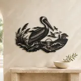 Pelican Coastline Metal Wall Art | Coastal and Nautical Wall Decor - lifestyle view 3