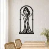 Woman in Arch Metal Wall Art | Minimalist Woman Line Art - lifestyle view 4