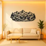 Canyon Mountain Flow Metal Wall Art | Nature Silhouette Decor