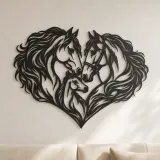 Décoration murale en métal Horse Heart Profiles | Décor équestre