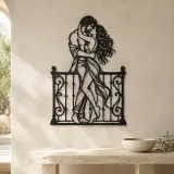 Balcony Embrace Metal Wall Art | Romantic Couple Decor - lifestyle view 3
