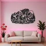 Wild Mustang Mountains Metal Wall Art | Equestrian Wall Decor