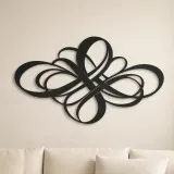 Décoration murale en métal Nœud en ruban moderne | Décoration métallique abstraite moderne