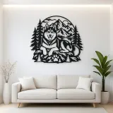 Husky Mountain Metal Wall Art | Pet Lover Silhouette Decor