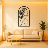 Beauty in Arch Metal Wall Art | Minimalist Woman Line Art