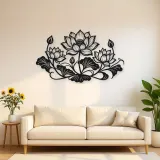 Lotus Bloom Balance Metal Wall Art | Botanical Metal Wall Decor