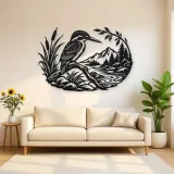 Kingfisher River Metal Wall Art | Wildlife Silhouette Decor