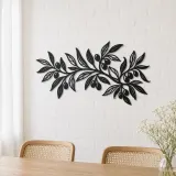 Olive Branch Flow Metal Wall Art | Botanical Metal Wall Decor - lifestyle view 4