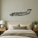 King Air B200 Airplane Silhouette Metal Wall Art, Metal Aircraft Silhouette, Aviation Wall Decor, Aviator Decor - lifestyle view 2
