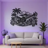 Ukulele Island Flow Metal Wall Art | Music Room Wall Decor
