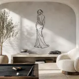 Graceful over Shoulder Metal Wall Art | Fashion Figure Wall Decor - lifestyle view 4