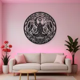 Feather Moon Flow Metal Wall Art | Celestial Boho Wall Decor