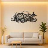 Shell and Tide Metal Wall Art | Coastal and Nautical Wall Decor