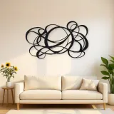 Asymmetric Circle Dance Metal Wall Art | Modern Abstract Metal Decor