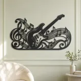Guitar Melody Flow Metal Wall Art | Music Room Wall Decor - lifestyle view 2