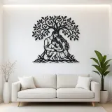 Family Tree Embrace Metal Wall Art | Family Silhouette Decor